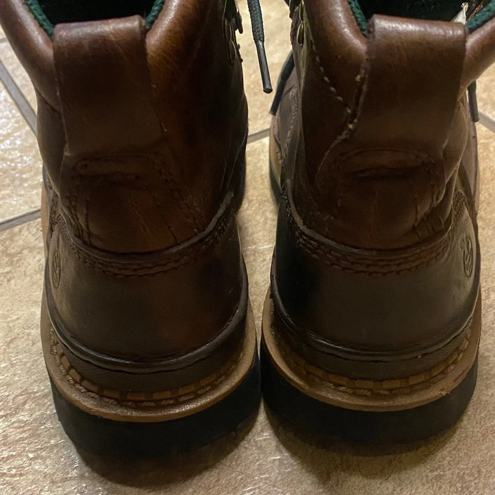 Georgia Boot Youth Size 2M Dark Brown Leather Lace Up Boots Hiking Gorpcore Fall